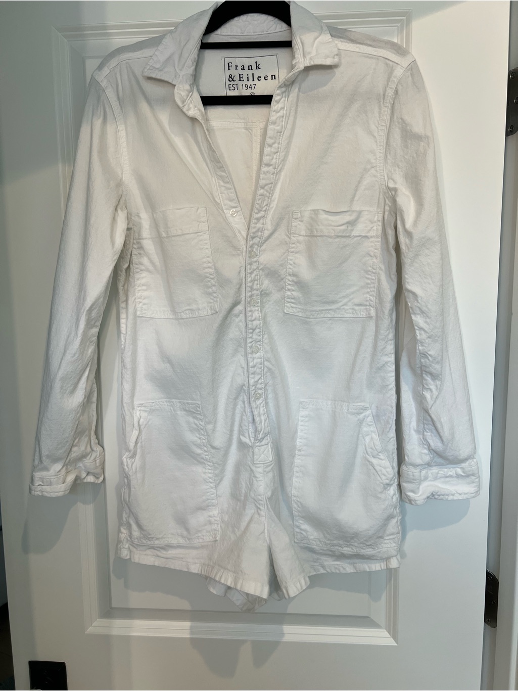 Frank & Eileen White Utility Romper Jacket